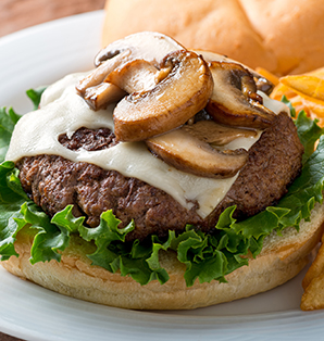 dinner recipe mushroom swiss burger