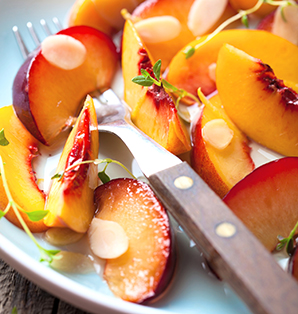 snack recipe peaches plums salad