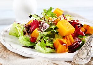 fall salad with pumpkin