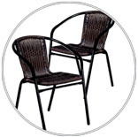 Barrel Chair Wicker Set