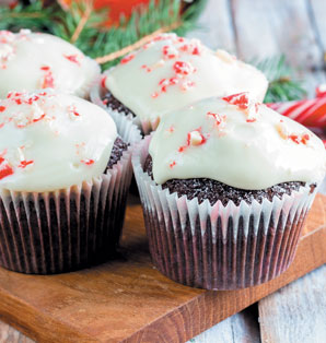 Chocolate Candy Cane Cupcakes