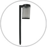 SOlar Light Black Plastic w Ribbed Lens