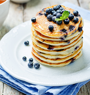 blueberry graham pancakes