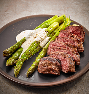 Grilled Eye Round Steaks with Wasabi-Yogurt Cream