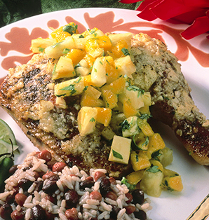 Jerk Chicken With Pineapple Mango Salsa