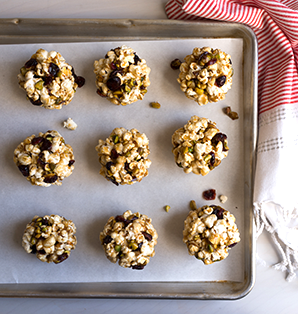 Wonderful Pistachios and Cherry Popcorn Balls