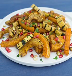 spicy squash with pistachios